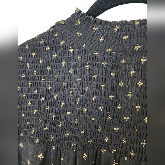 A NEW DAY Women's black dress, Gold design, Size S, Flowy, Mini - Picture 3 of 4